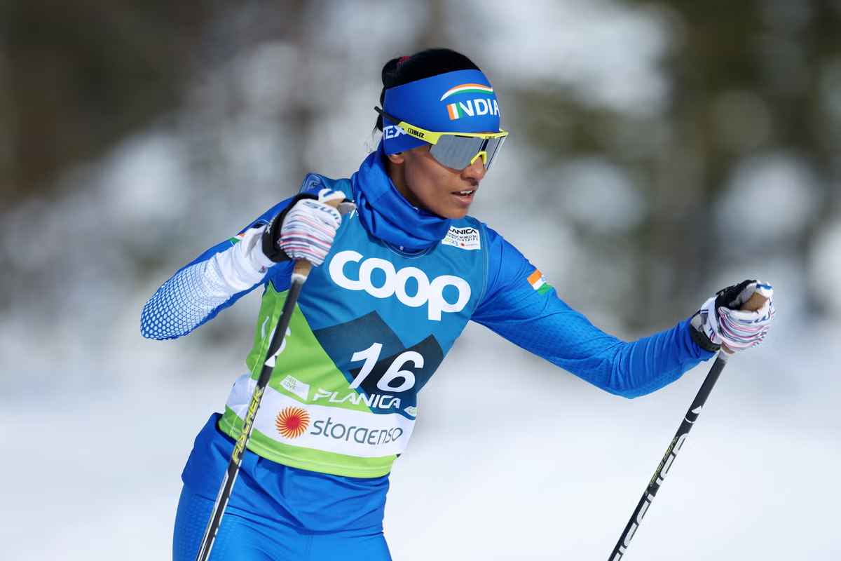 Nordic skiing background